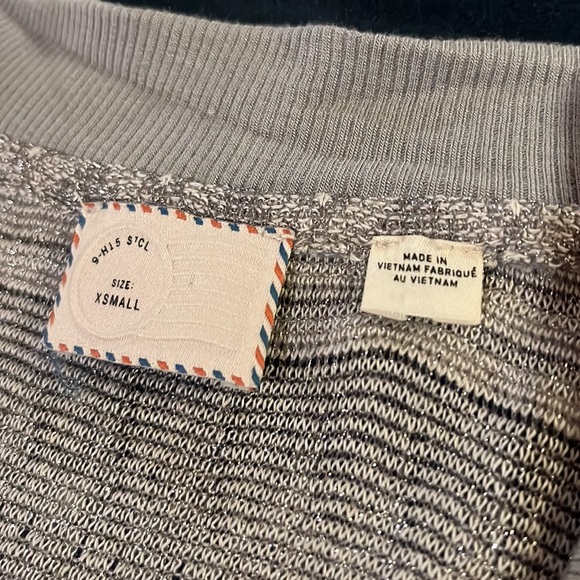 Anthropologie Postage Stamp Silver Cardigan Sweater - Picture 2 of 4